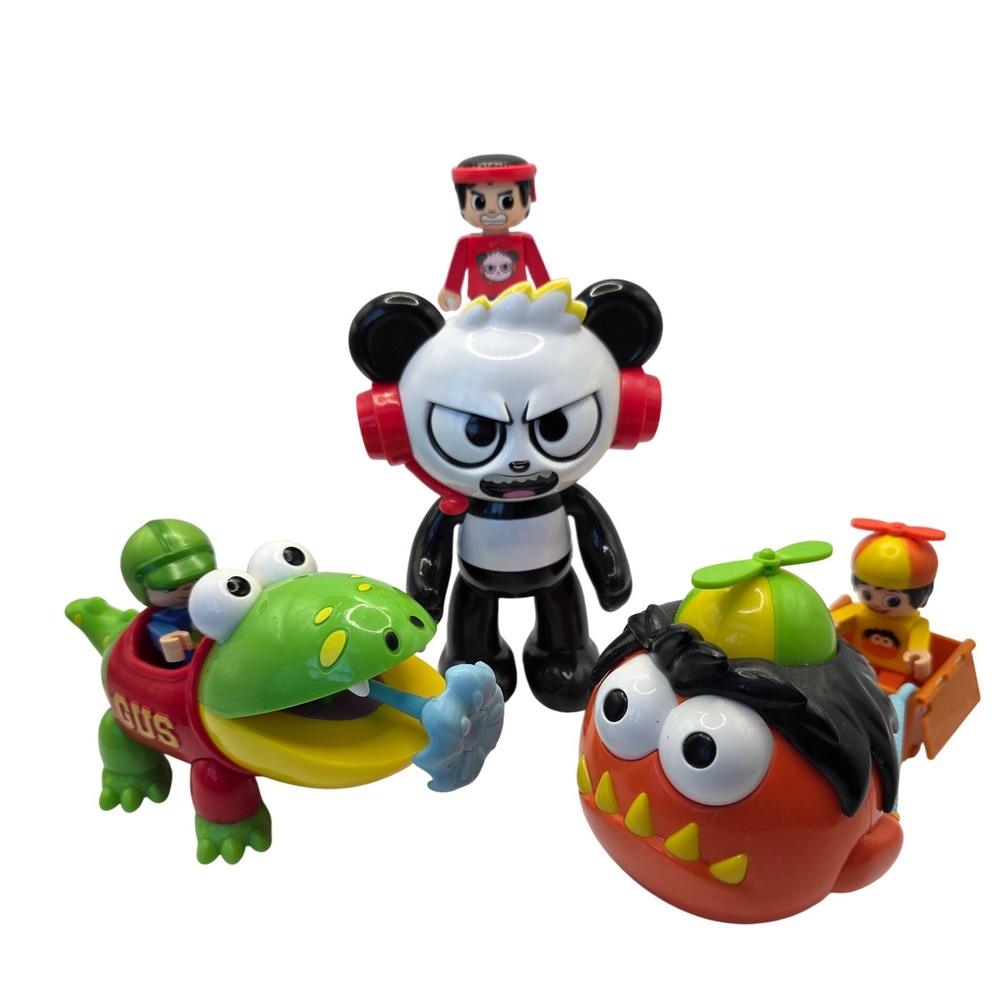 Ryan's World Toys - Ryan Panda Gus Moe - Figures Vehicles Pretend Play Lot / SS